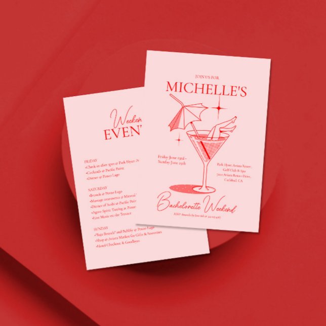 Convite Itinerário do Fim de Semana do Cocktail Retro (Criador carregado)