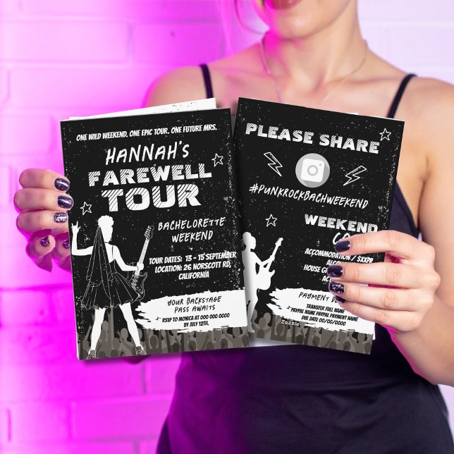 Convite Itinerário do Fim de Semana do Punk Rock Bachelore (Criador carregado)