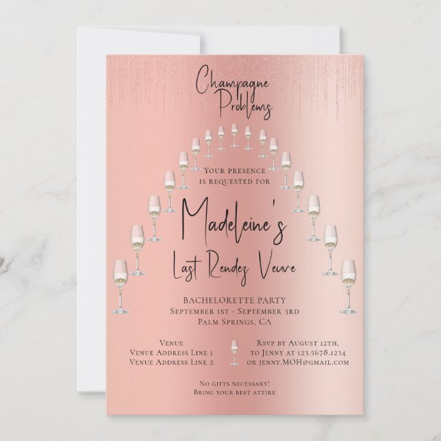 Convite Itinerário do Fim de Semana do Último Rendez Veuve (Frente)