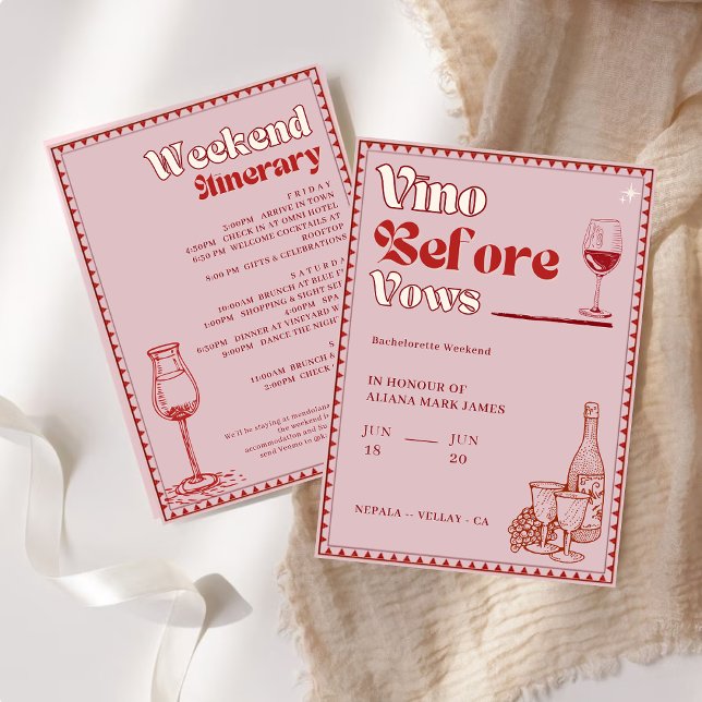 Convite Itinerário do Fim de Semana do Vino Antes do Vows  (Criador carregado)