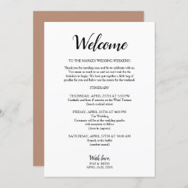 Convite Itinerário do Final de Semana do Casamento