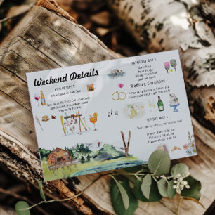 Convite Itinerário do Mapa de Casamento Ilustrado