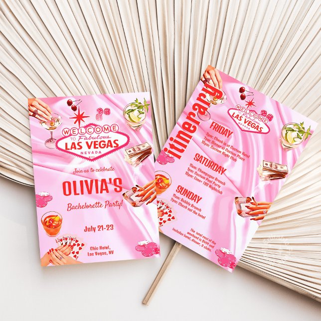 Convite Itinerário do Poker de Festa de solteira de Las Ve (Criador carregado)