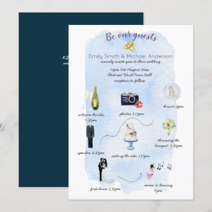 Convite Itinerário do Programa de Cronograma de Casamento