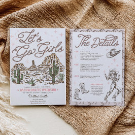 Convite Itinerário do Vamos Wild West Bachelorette Go Girl