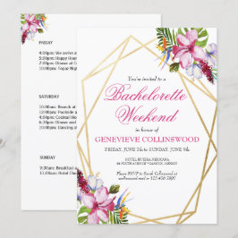 Convite Itinerário Elegante de Fim de Semana de Despedida 