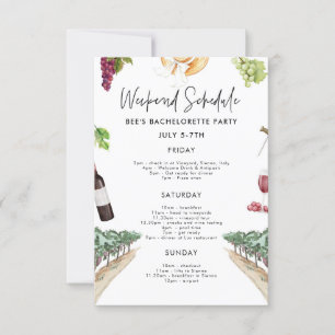 Convite Itinerário Fim de Semana de Bachelorette d