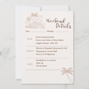 Convite Itinerário Mínimo de Fim de Semana de Despedida de