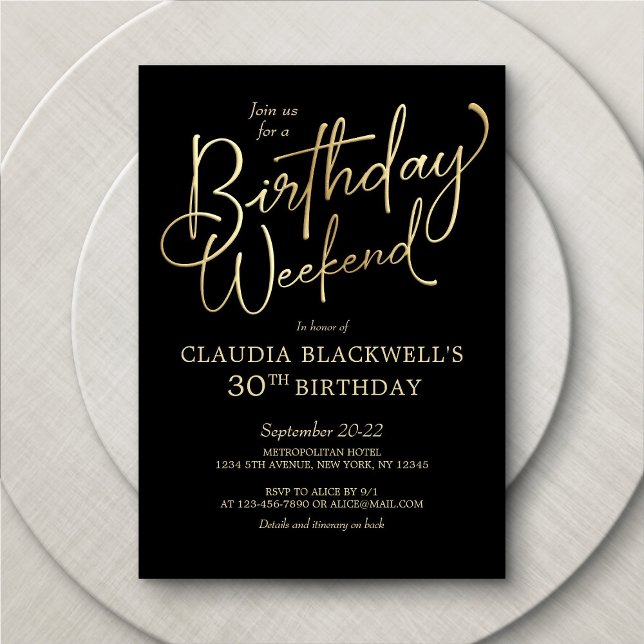 Convite Itinerário no Fim de Semana de Aniversário (Criador carregado)