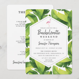 Convite Itinerário tropical do fim de semana de