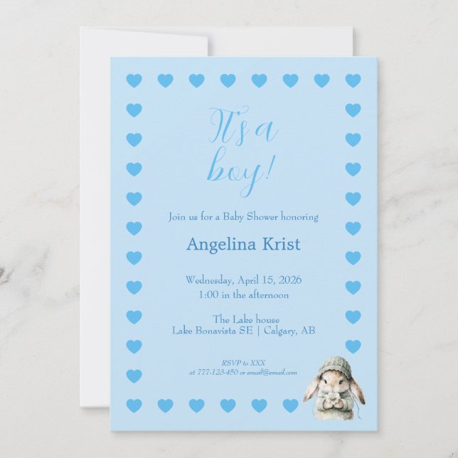 Convite It's a Boy Baby Shower Invitation (Frente)