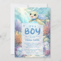 It's a Boy Under the Sea Turtle Boy Baby Shower