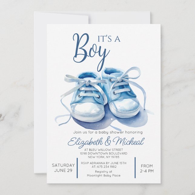 Convite Its A Boys Theme Baby Shower Invitation (Frente)