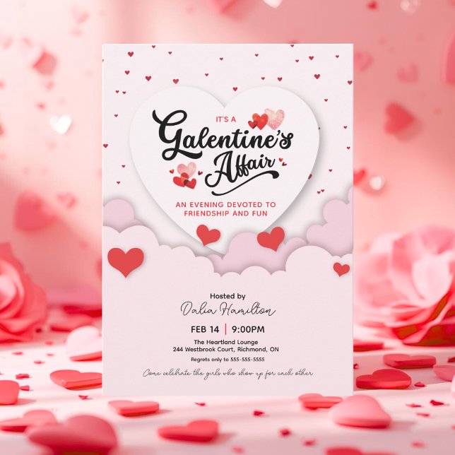 Convite It's A Galentine's Affair Valentines Invitation (Criador carregado)