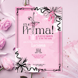 Convite It's A Prima Ballet Baby Shower Invitation