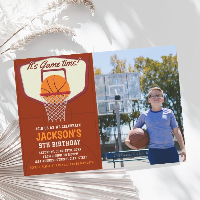 Convite It's Game time! Basketball theme Birthday Kids  (Criador carregado)