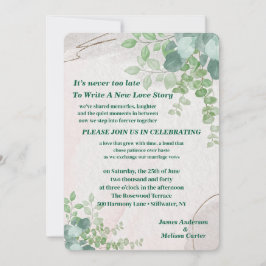 Convite It's Never Too Late Second Wedding Invitation