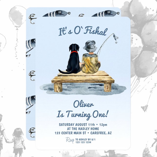 Convite It's O'fishal Fishing Boy Birthday (Criador carregado)