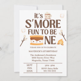 Convite It's S'more Fun to Be One Kids 1st Birthday 