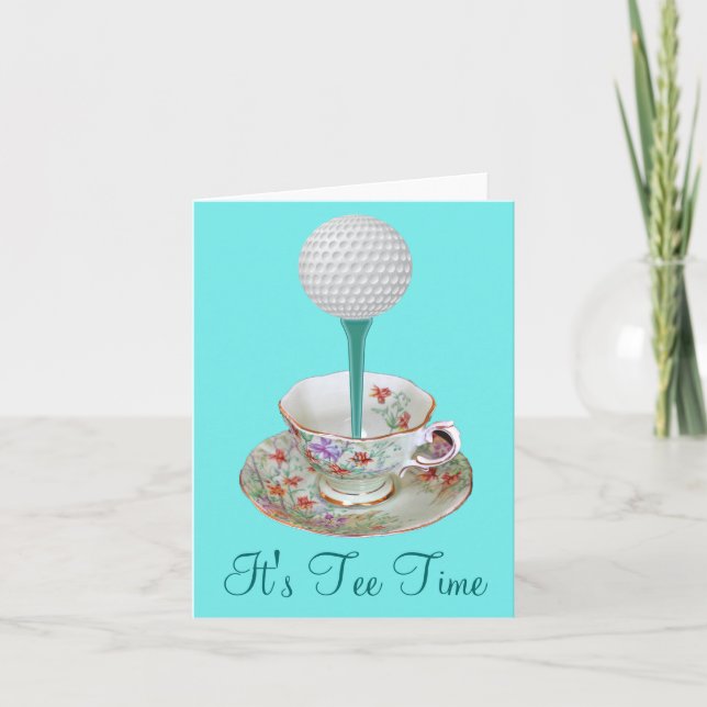 Convite It's Tee Time Golf Note Cards, Invitations for Her (Frente)