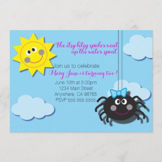 Convite Itsy Bitsy Spider Invite (Sem Fundo Rosa)