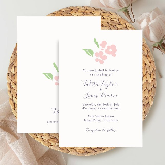 Convite Ivory | Aquarela Floral Script Casamento  (Criador carregado)