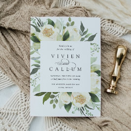 Convite Ivory Bloom | Casamento de Mola Floral de Aquarela