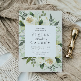 Convite Ivory Bloom | Casamento de Mola Floral de Aquarela