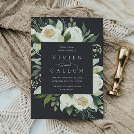 Convite Ivory Bloom | Casamento de Mola Floral de Aquarela