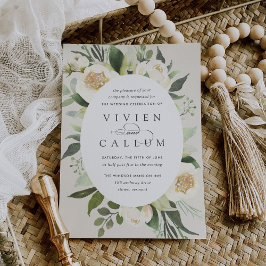 Convite Ivory Bloom | Casamento Floral por Aquarela Oval