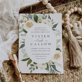 Convite Ivory Bloom | Casamento Floral por Aquarela Oval