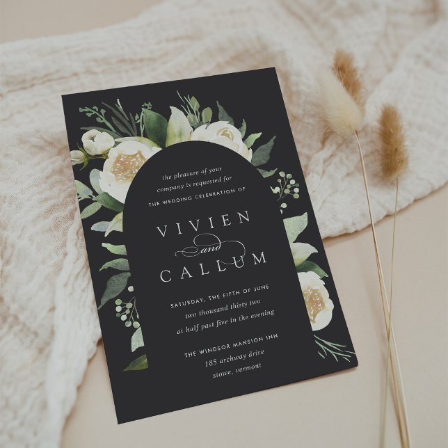 Convite Ivory Bloom | Casamento por arco floril (Criador carregado)