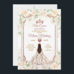 Convite Ivory Cream e Cobre Dourada Princesa Quiñceanera<br><div class="desc">Ivory Cream & Copper Dourada Princesa Quiñceanera Convite Mis Quince 15 Anos,  16º Aniversário, </div>