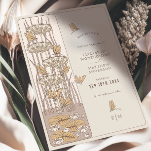 Convite Ivory Dragonfly Save The Date Belle Epoque Nouveau