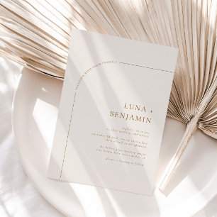 Convite Ivory e Amber Bohemian Arrancaram Casamento Minima