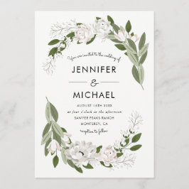 Convite Ivory e Blush Wedgs Sprigs