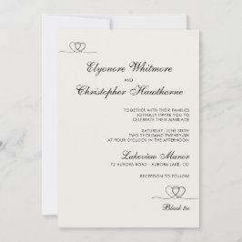 Convite Ivory Elegant Chic Calligraphy Wedding
