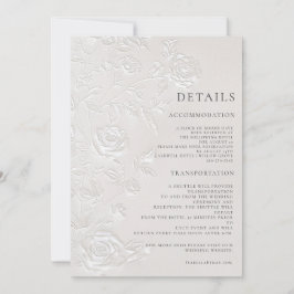 Convite Ivory Faux Blind Embossed Arch Wedding Details