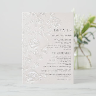 Convite Ivory Faux Blind Embossed Arch Wedding Details