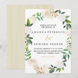 Convite Ivory Floral Rosa, coroa, cor-de-rosa