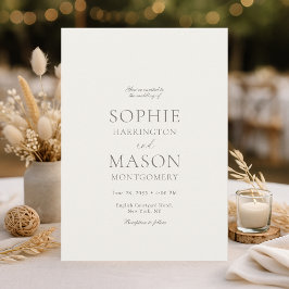 Convite Ivory Floral Wedding Invitation