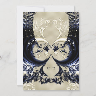 Convite Ivory Lace Fractal Wedding