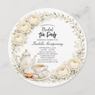 Convite Ivory Palette Tea Party Bridal Shower