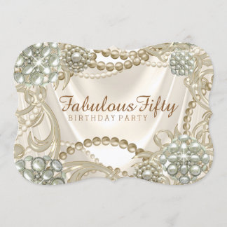 Convite Ivory Pearl Festa de aniversário