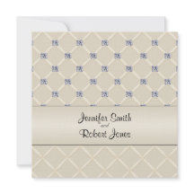 Ivory Quilted Bling Posh Wedh Invitation