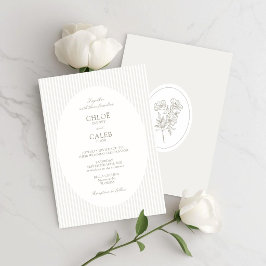 Convite Ivory & Sand | Oval Botânico de Listras para Casam