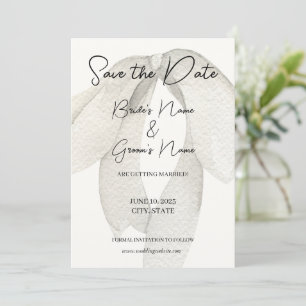 Convite Ivory Satin White Arco Salvar a Data