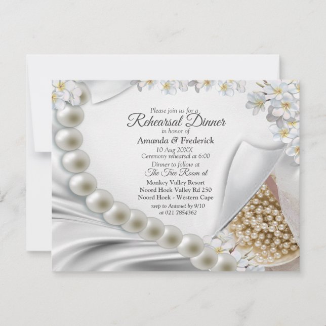 Convite Ivory,Verde,Azul,Seda Dourada e janto de ensaio de (Frente)