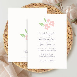 Convite Ivory | Watercolor Blush Floral Script Wedding