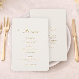 Convite Ivory Wedding Menu with Elegant Calligraphy